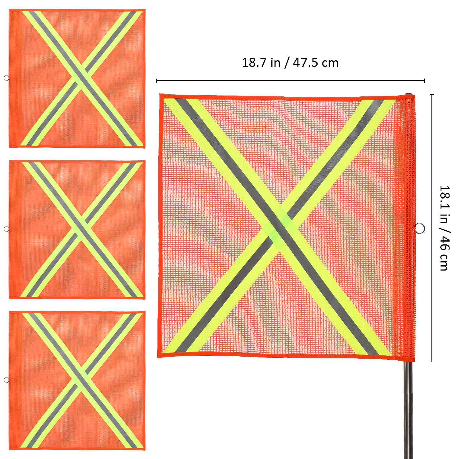 4Pcs Reflective Traffic Safety Flags High Visibility Warning Flags for Trucks Trailers Vehicles Easy Install Emergency Signal