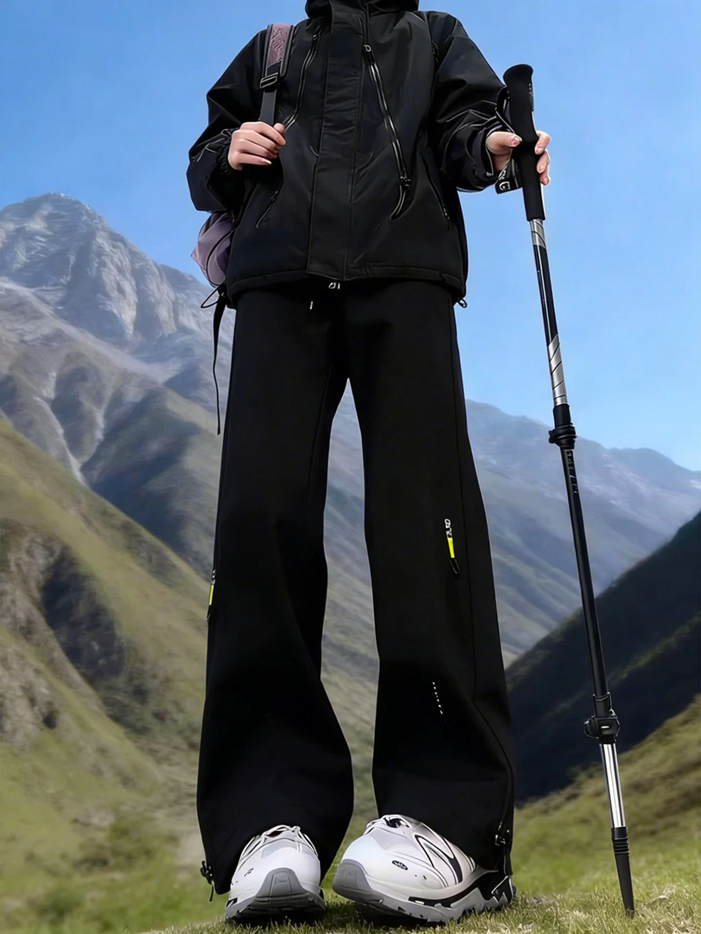 

Outdoor Workwear Trousers Men's Fce Lined Straight Leg Windproof Waterproof Hiking Pants Bla Tee-in-One Soft ell Pants