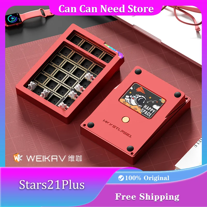 

Weikav Stars21Plus комплект механической клавиатуры 3 режима беспроводной Bluetooth на заказ RGB с горячей заменой цифровая клавиатура комплект алюминиевый подарок