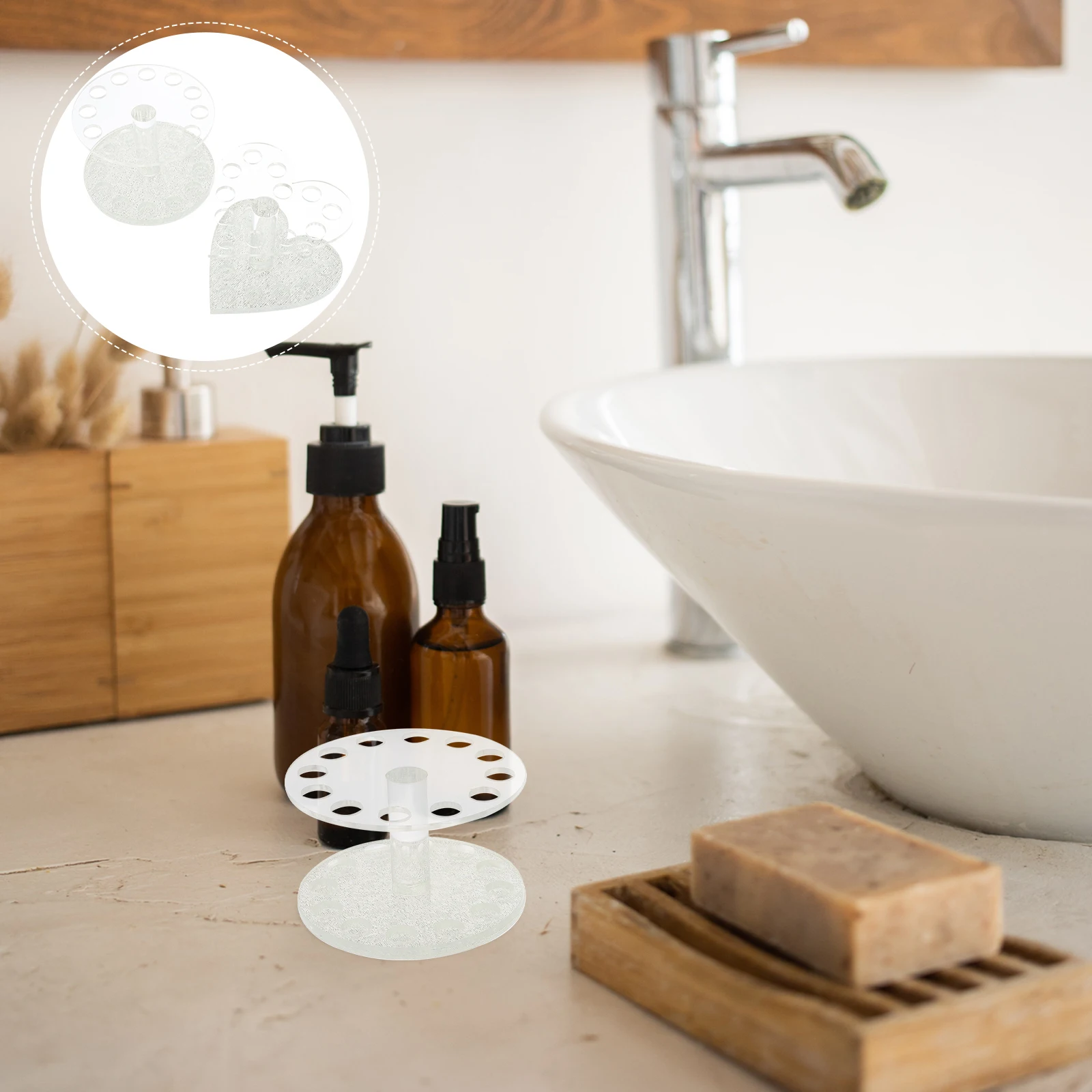 2 قطعة مسمار الفن حامل قلم على شكل قلب فرشاة للمكياج المنظم تخزين حامل عمودي مستلزمات صالون الأظافر