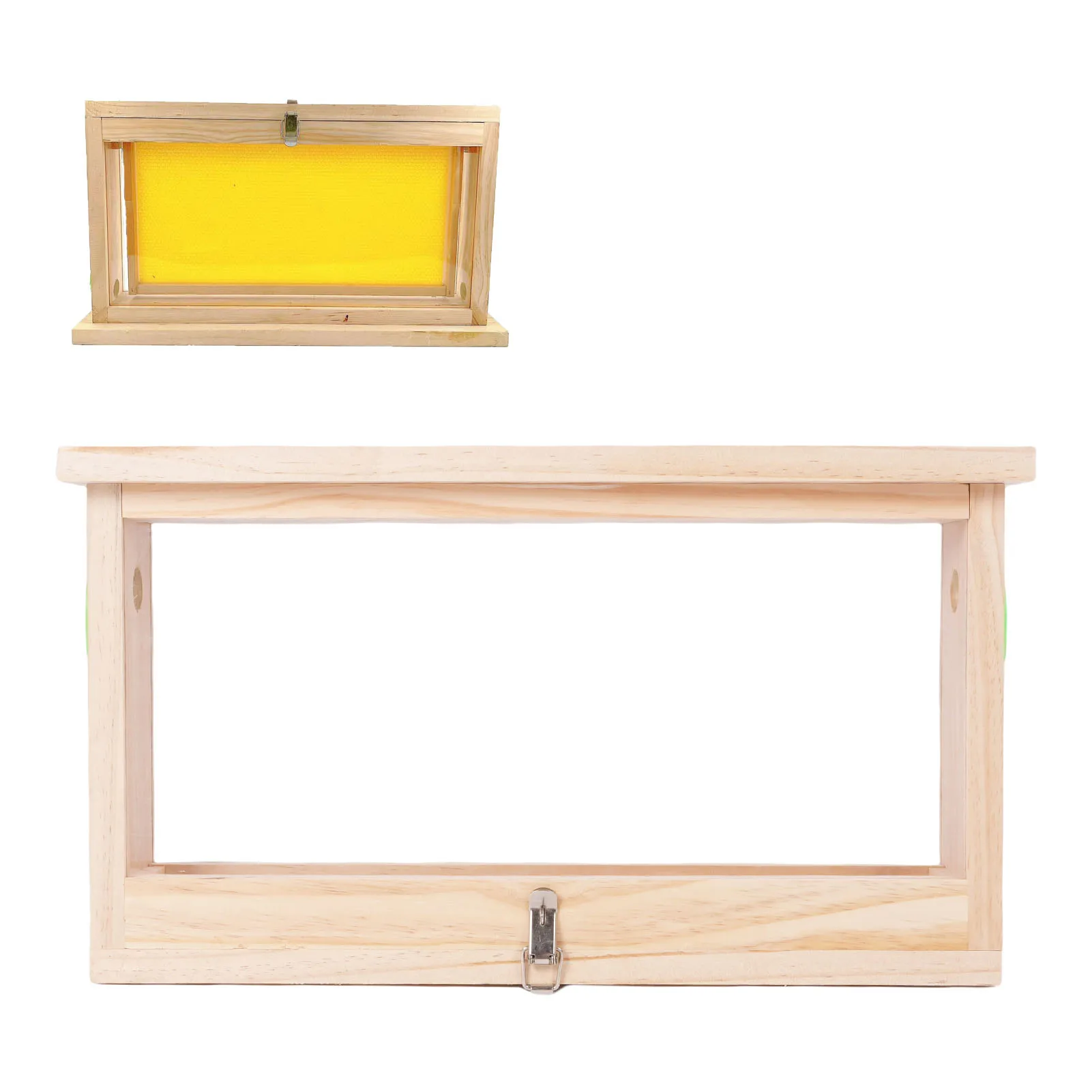 Solid Wood Bee Breeding Box Double Sided Acrylic Board Wooden Bee Hive Observation Box with Vents Beekeeping Supplies