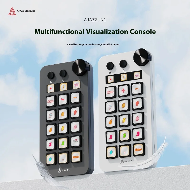 

New AJAZZ N1 Notebook Desktop Computer Numeric Keypad Desktop Helper Desk Panel Multi-function Visual Console Programming Wired