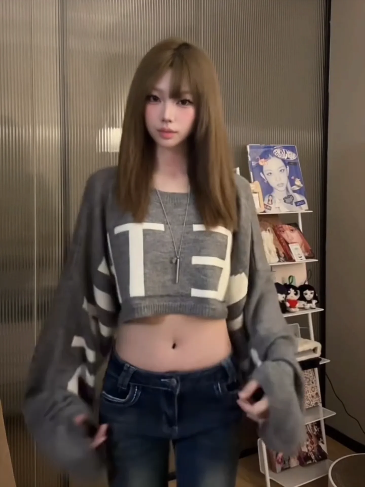 Ey picante menina camisola de malha feminina inverno novo solto ort carta bordado redondo ne quente base faionable irt