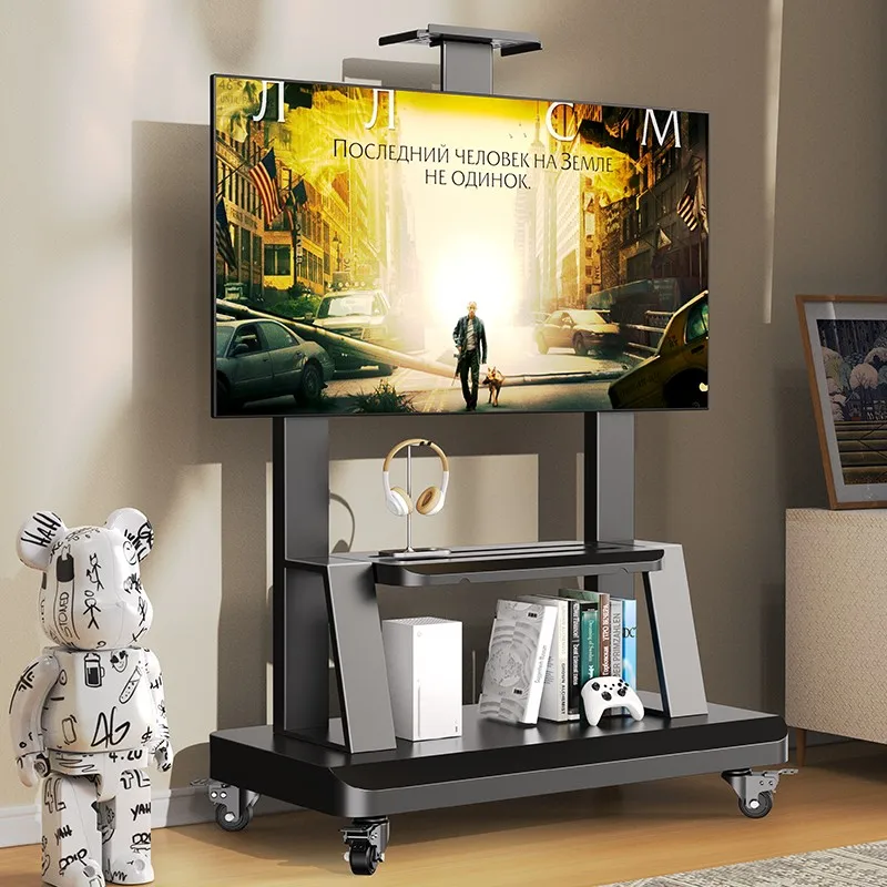 Movable TV stand floor-standing all-in-one wheeled cart universal display rack 55/65 inch