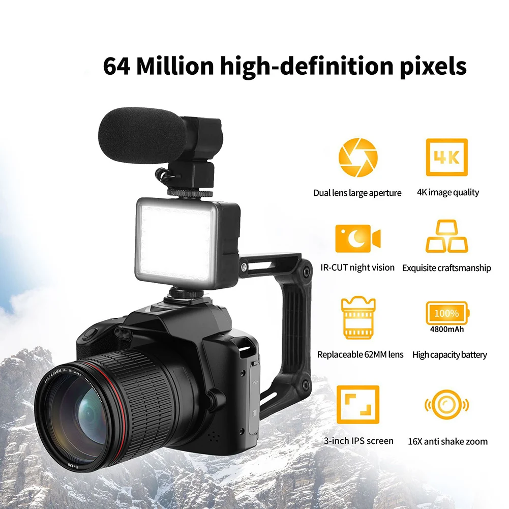 

Digital Camera 16X Digital Zoom Camera 4K HD Digital Camera Dual Lens Night Vision Cam For Photographer Beginner