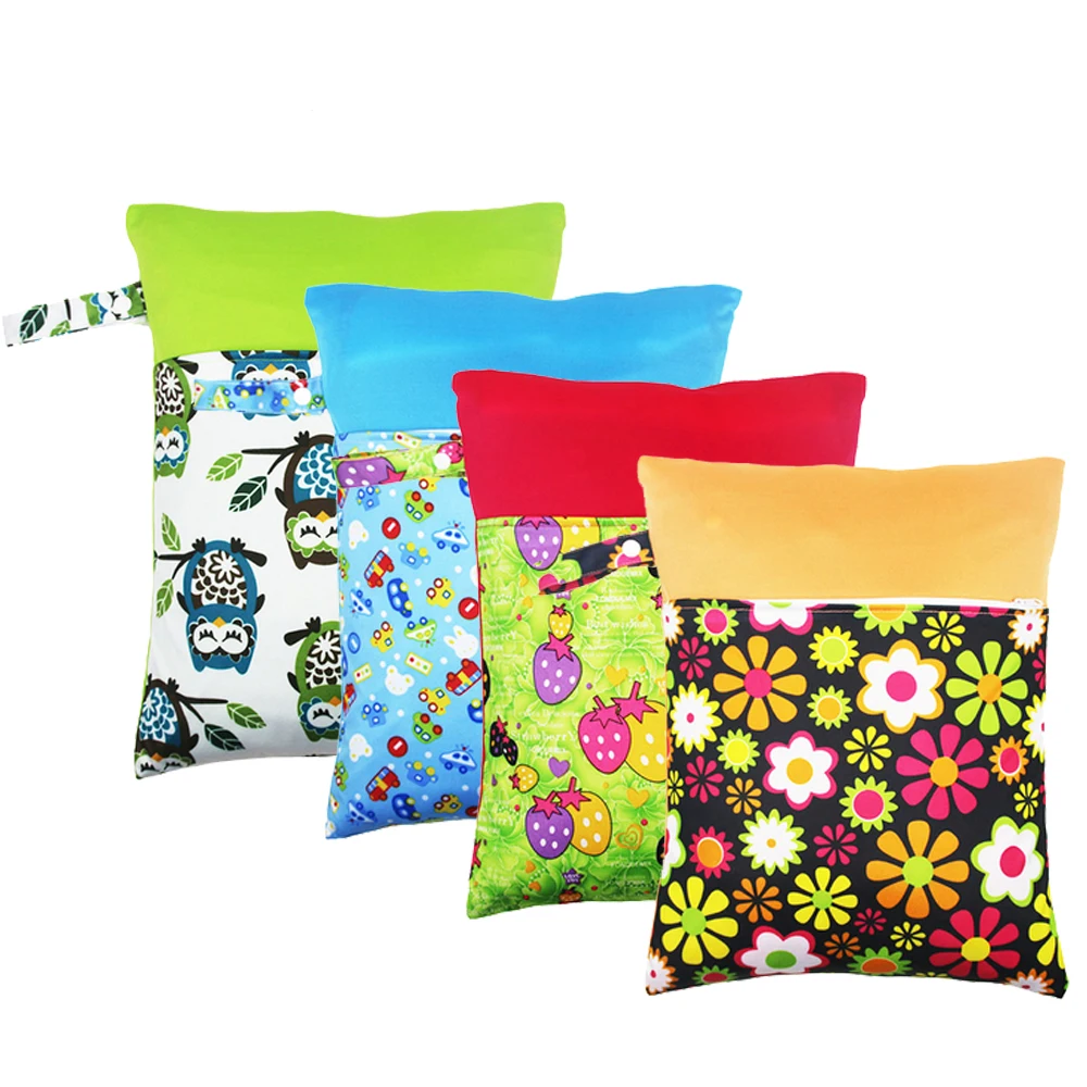 

Моющаяся сумка для хранения подгузников, водонепроницаемый Пляжный мешок с двумя карманами, на молнии, дорожный мешок для хранения макияжа, 30 см на 40 см