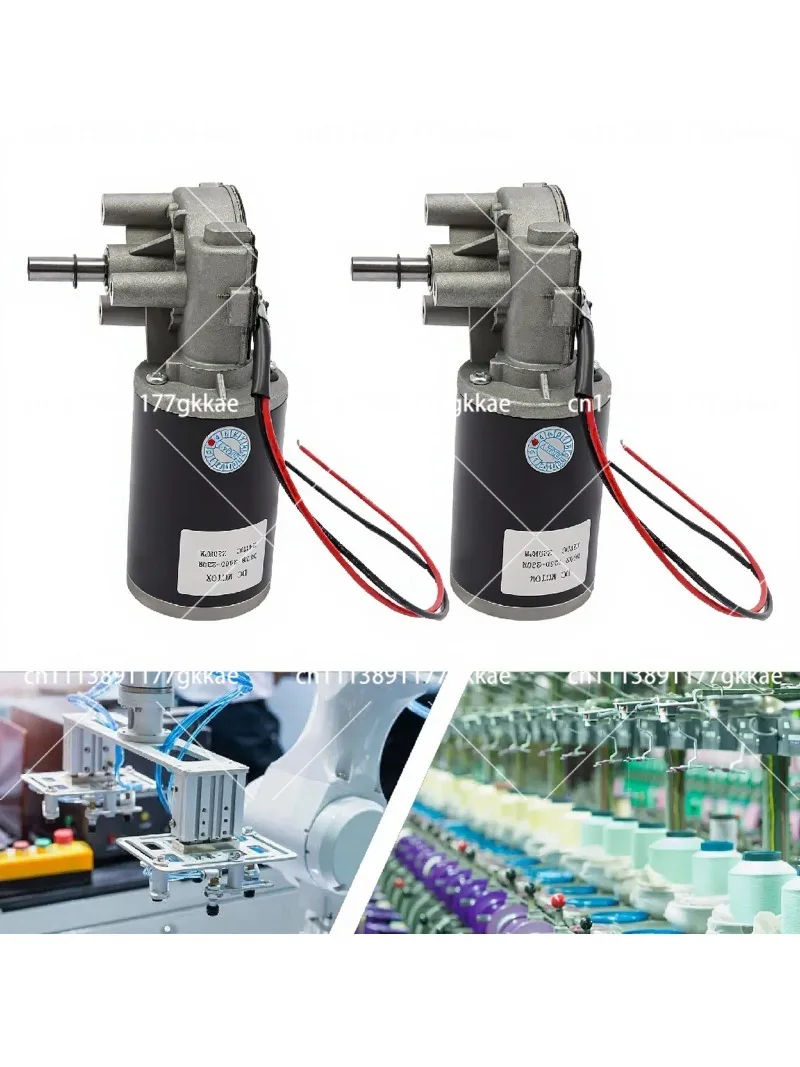 60W 12V/24V DC Geared Motor Electric Gear Motor for Industrial Packaging Printing Textile Machinery