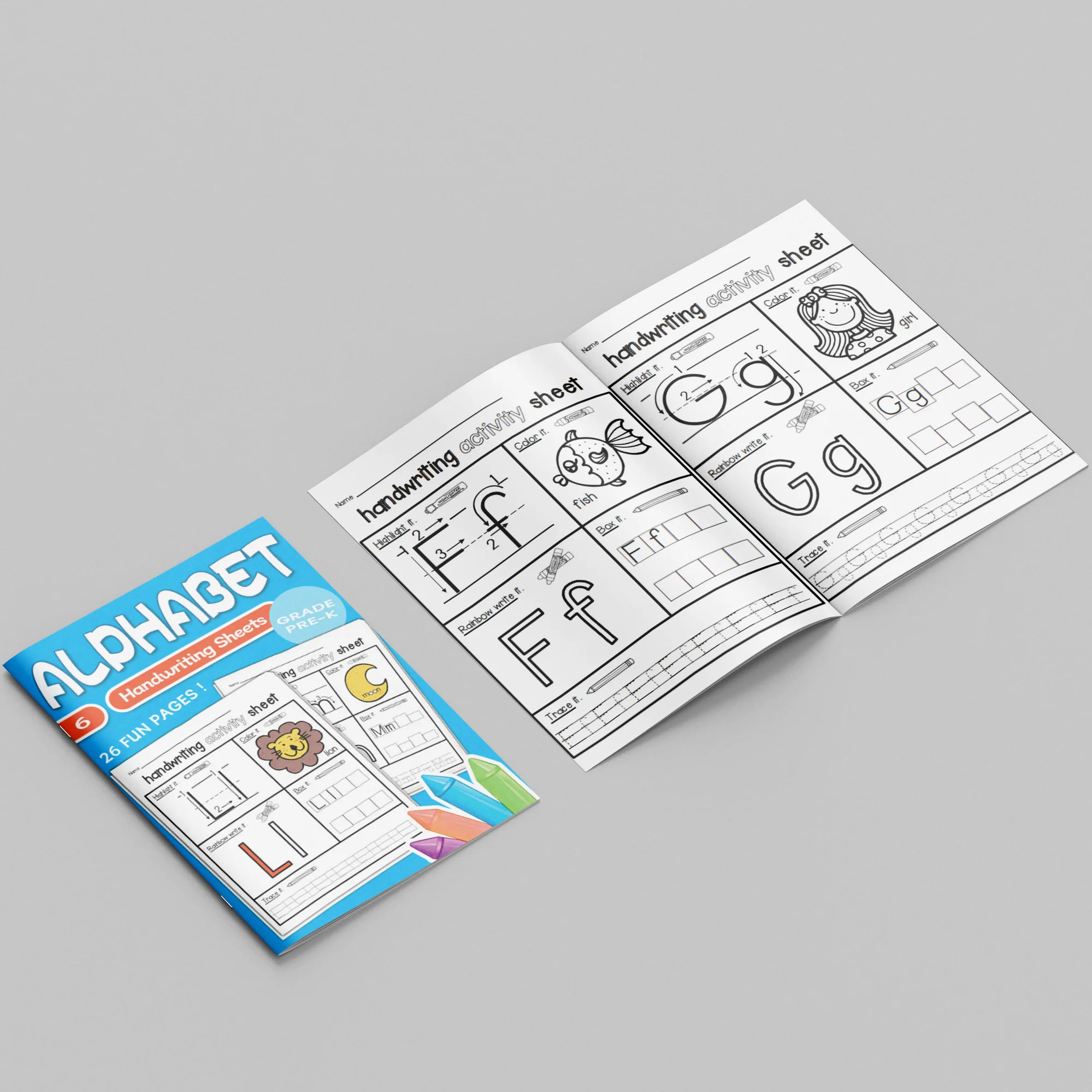 Alphabet Coloring Book for Kids, Toddlers ABC Letter Coloring Workbook, Preschool Learning Activity Book