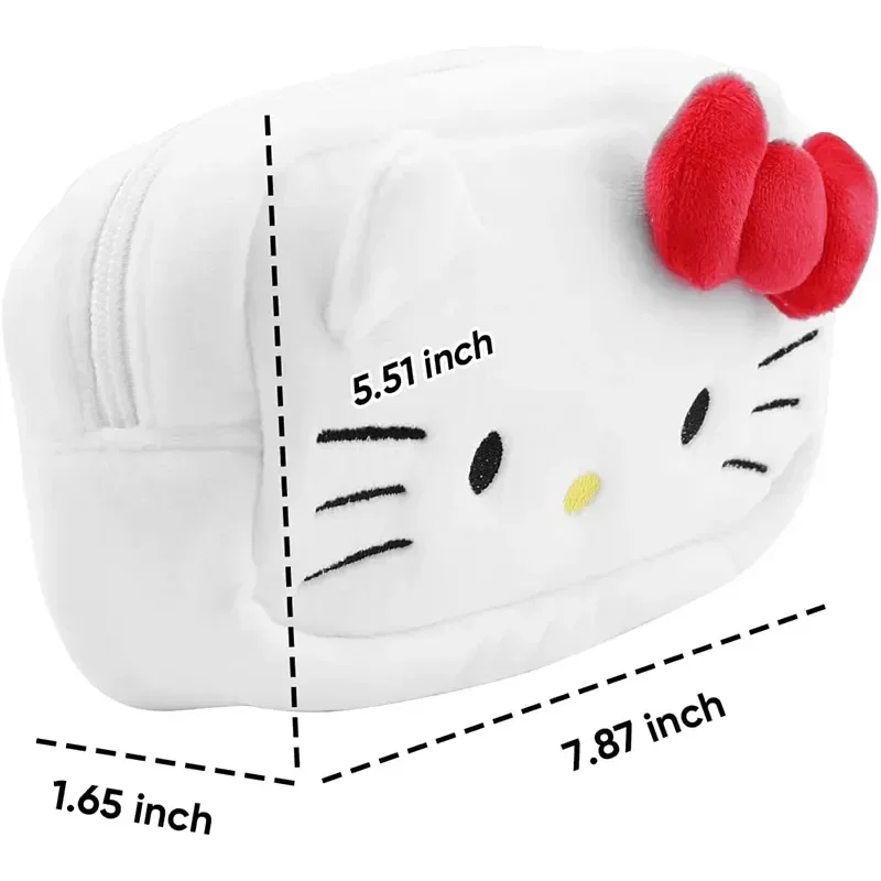 Hello Kitty Cat Plush Pencil Bag Makeup Cosmetic Bag Purse Wallet Bags Stationery Storage School Supplies Girls Birthday Gift