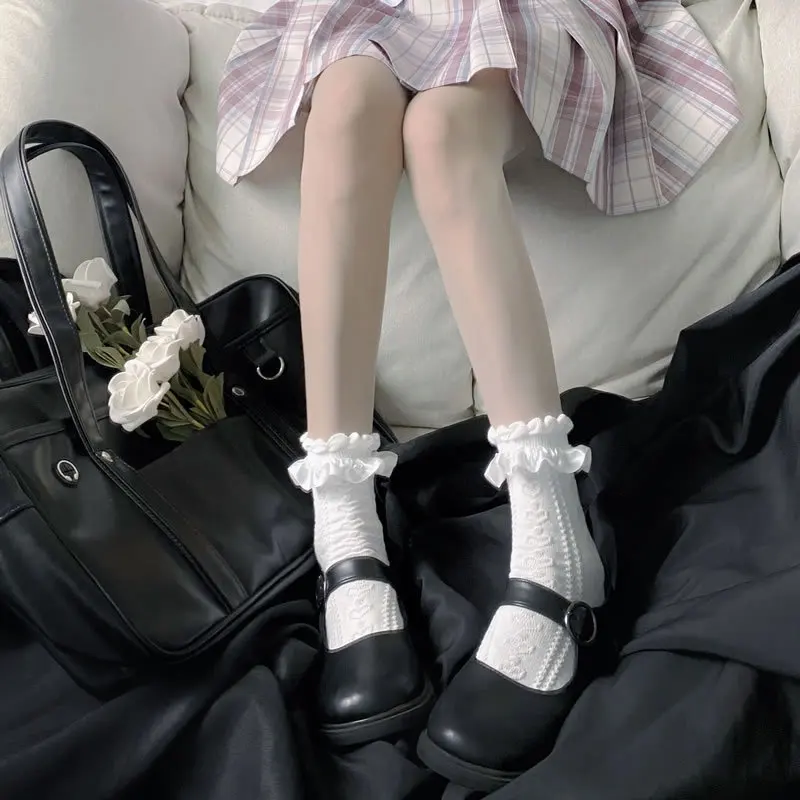 3 أزواج الربيع والخريف جديد الحلو ولطيف فتاة فقاعة الفم الدانتيل الجوارب القصيرة موضة تنوعا بلون الجوارب القصيرة 2026