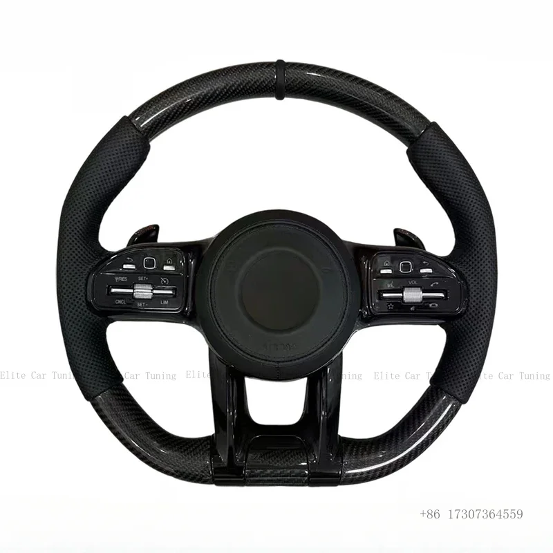 

Steering Wheel for Mercedes-Benz C E S GLC GLE-Class W205 W221 W222 GLS W212 W213 E53 E63 AMG C63 E300(Customizable)