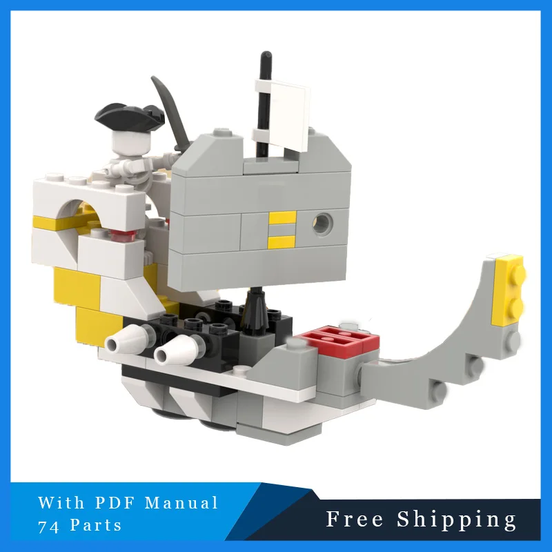 

74 шт., креативная маленькая лодка-призрак, технология, модульные строительные блоки, модель, образовательные игрушки для самостоятельной сборки для детей, подарки на день рождения