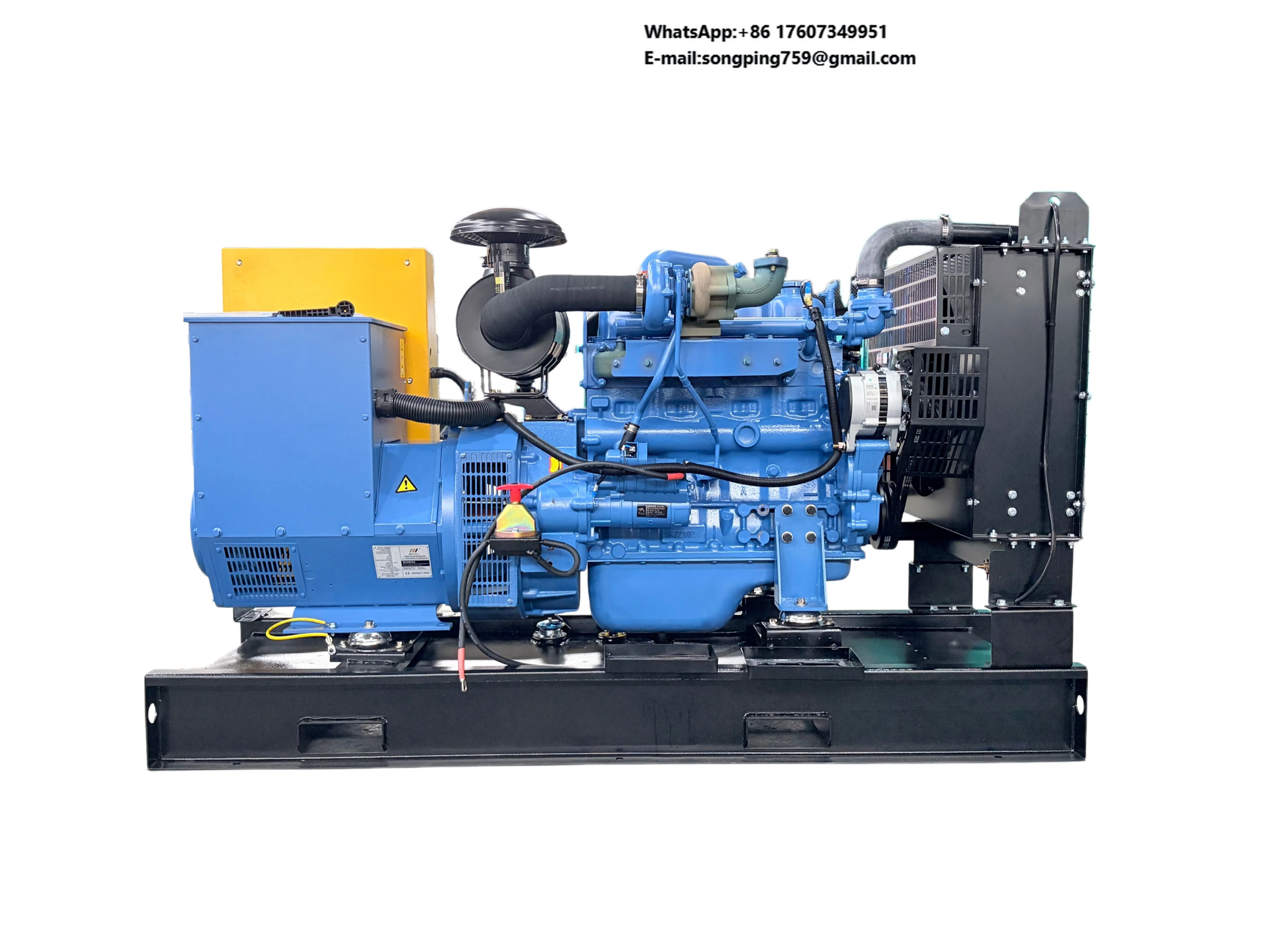 Grupo Gerador a Diesel de Saída Estável 50KW/62.5KVA com Motor Yuchai YC4D90Z-D21, Estrutura Aberta, Personalizável, 50Hz, Trifásico, 4/6 Cilindros