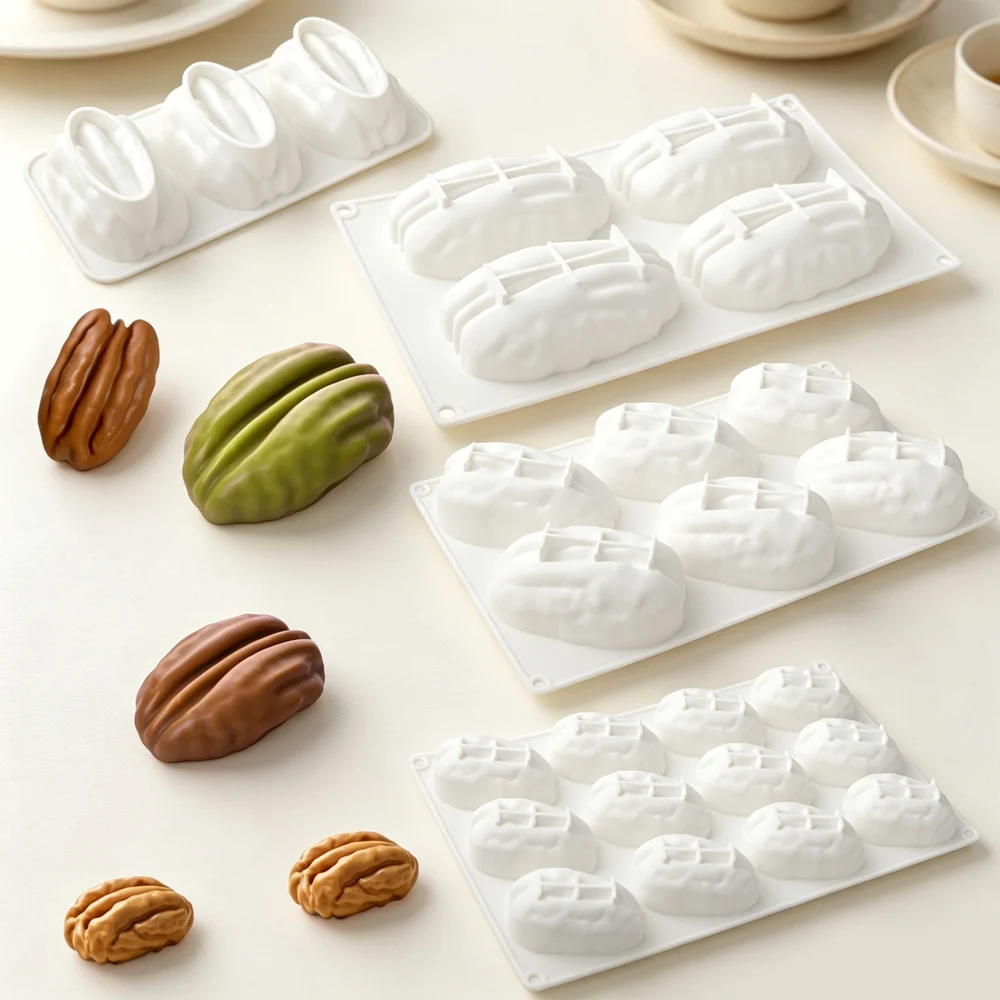Soap Mold Silicone Loaf - 1/3/4/6/12 Cell Pecan Design Silicone Cake