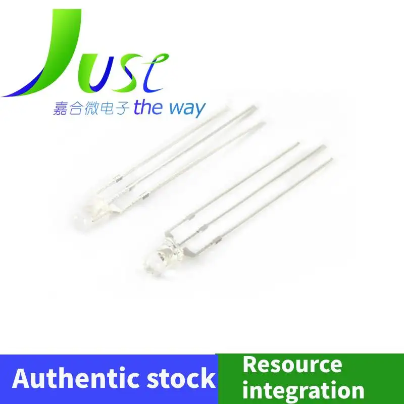 (20 pieces/lot) 3mm transparent red-green dual color misty common cathode and common anode LED small lamp pearl green