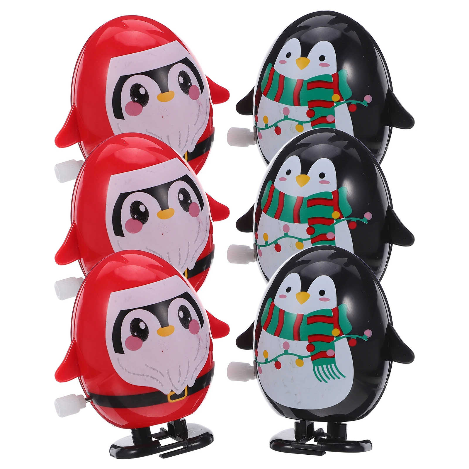 6개입 만화 - 배터리 없이 움직이는 기계 - 축제 크리스마스 테이블탑 놀이 - 인터랙티브