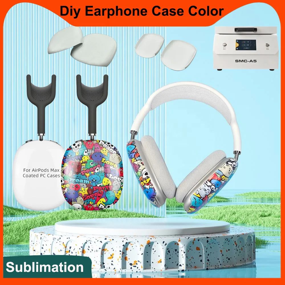 

HTVRONT 3D Sublimation Case Custom for Airpods Max Pro 2 Headphone Protectors Heat Press Machine Printing PC Hard Coated Cover