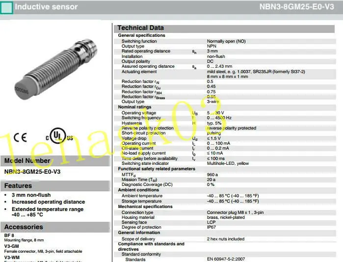 Original Proximity Switch NBN3-8GM25-E0-V3 Inductive Sensor