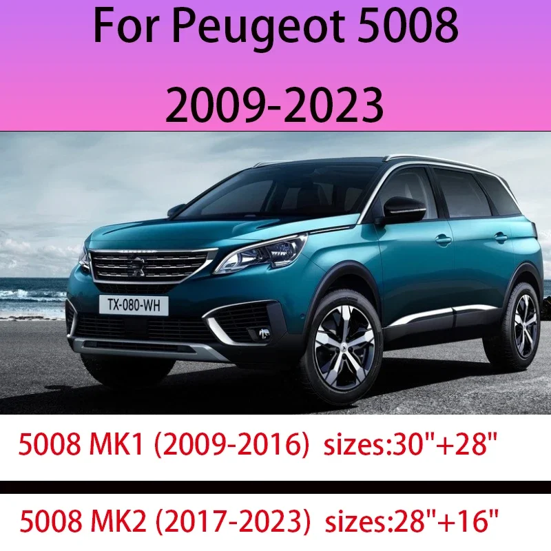 

2x For Peugeot 5008 2009-2023 Front Windshield Wiper Blades 2010 2011 2012 2013 2015 2017 2018 2019Windscreen Window Accessories