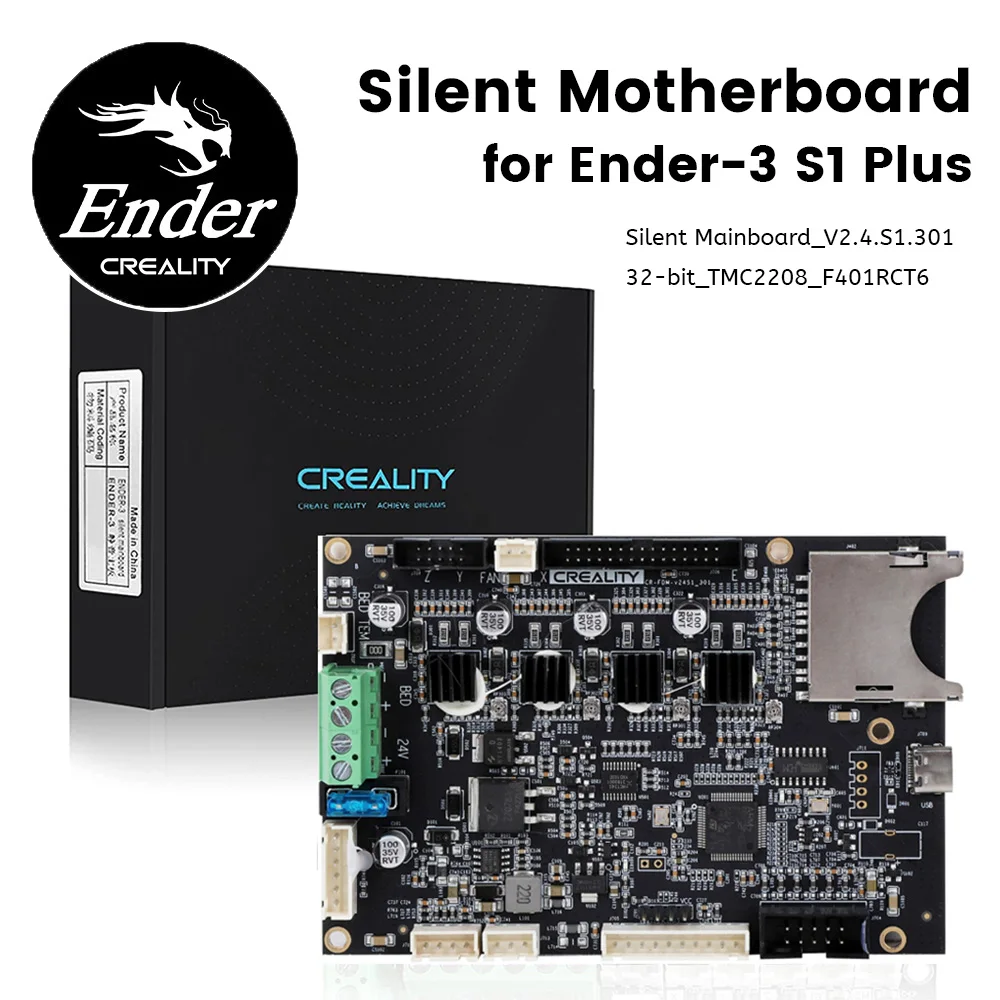 

Creality Original Ender-3 S1 Plus Silent Mainboard V2.4.S1.301 32 bit TMC2208_F401RCT6 Upgrade Silent Printing