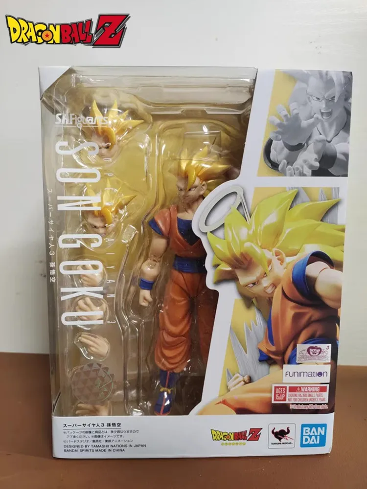 

Bandai Dragon Ball S.H Figuarts Super Three Goku Cartoon Figure Broken Box In Stock Joints Are Movable Model Collectible Toys