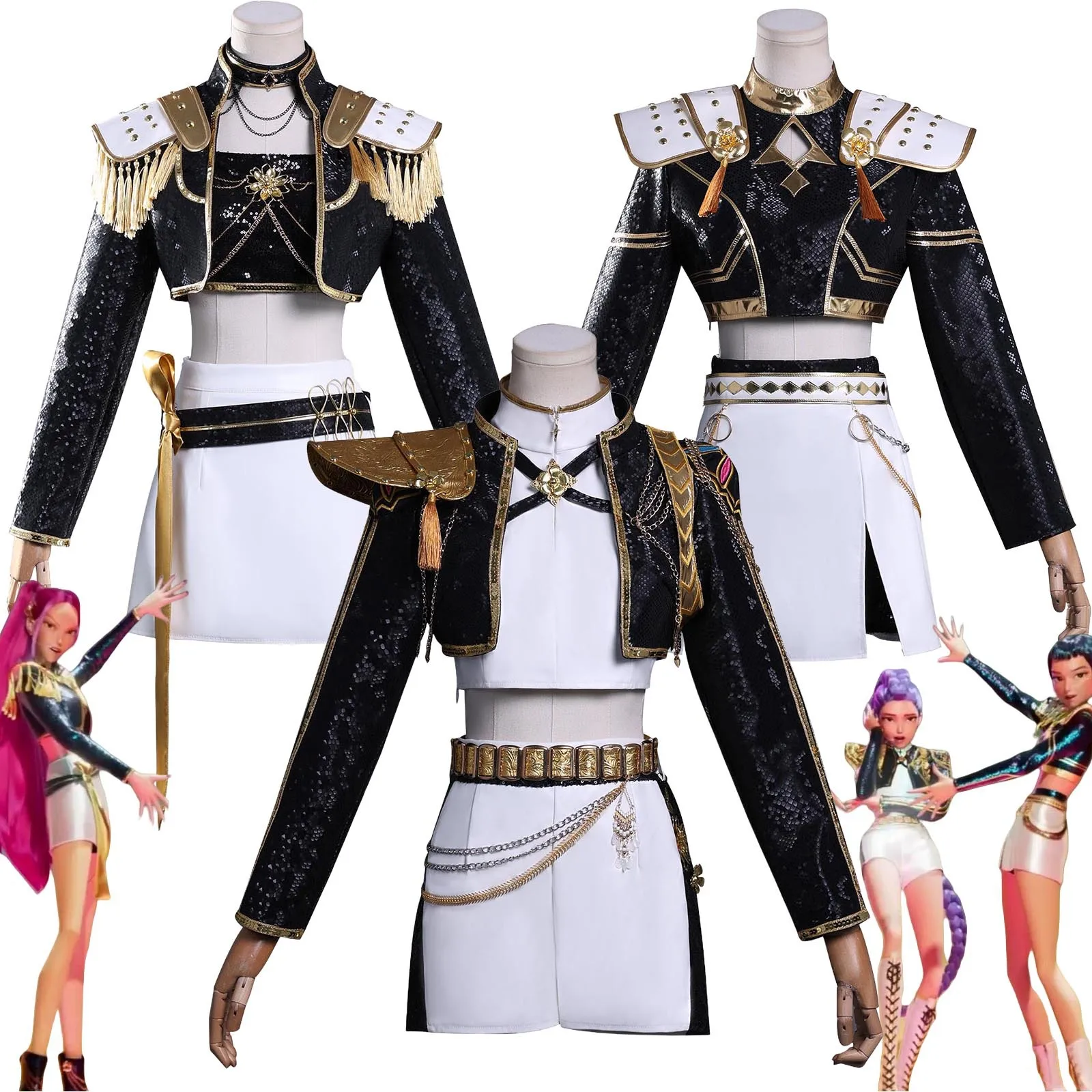

Anime Kpop Demon Hunter Mira Zoe Rumi Adult Women Kids Halloween CostumeCOSplay Costume Black Suit Performance Party Outfit