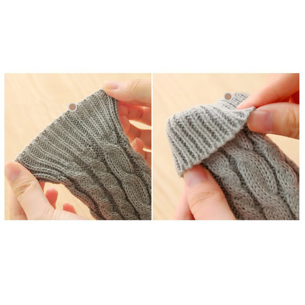20 سنتيمتر للجنسين الشتاء محبوك أصابع قفازات الذراع كم الإبهام ثقب طويل تدفئة لينة مريحة تنفس قفازات دافئة للرجال