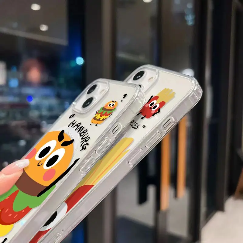 Funny Hamburger Fries Couple Magsafe Magnetic Phone Case for iPhone 16 15 14 13 12 11 8 7 Plus Pro Max X XR XSMax Soft Tpu Cover #2