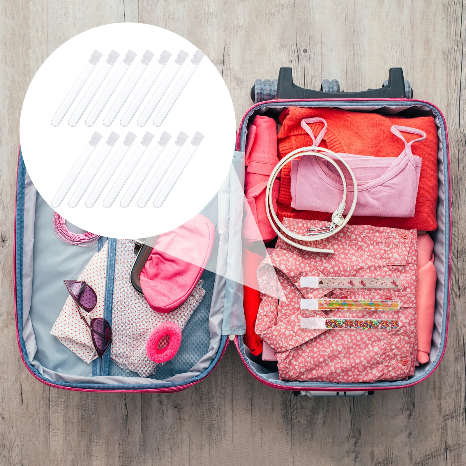 

100Pcs Transparent Test Tubes High Quality Plastic Laboratory Tubes Easy Clean Compact Size for Science Experiments Child