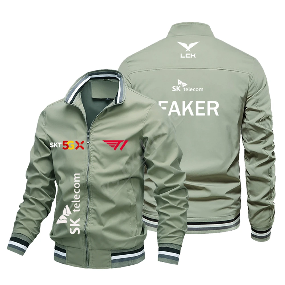 New 2023 LCK SK Telecom T1 Global Finals Jacket S13 Casual Men\'s Windproof Bomber Jacket FAKER Fan Jacket t1 Team Support Top