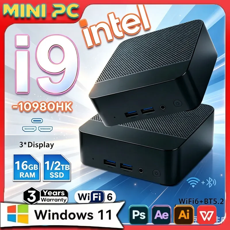 2026ミニpc-インテル-core-i9-10980hk-n150-windows-11-pro-ゲーミング-16gb-32gb-ram-1tb-m2-ssd-コンピューターpc-wifi6-bt52-オフィスデスクトップ