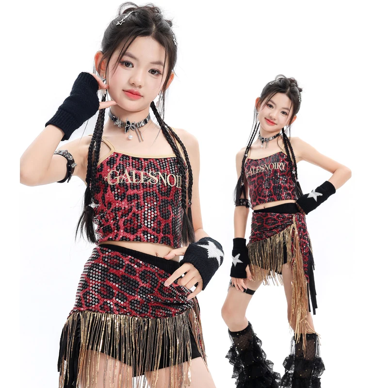 Children'S Hip Hop Clothing Girls Jazz Dance Costume Group Performance K-pop Outfit Kids Hip Hop Clothing Stage Suit XS11608