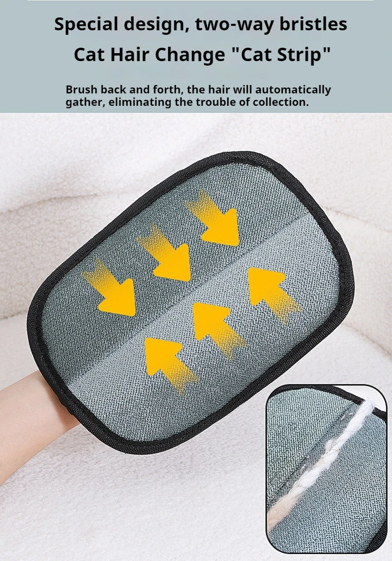 Pet Hair Glove Removal Cat Grooming Reusable Electrostatic Dedusting Brush Dog Hair Remover for Couch Carpet Clothes Washable