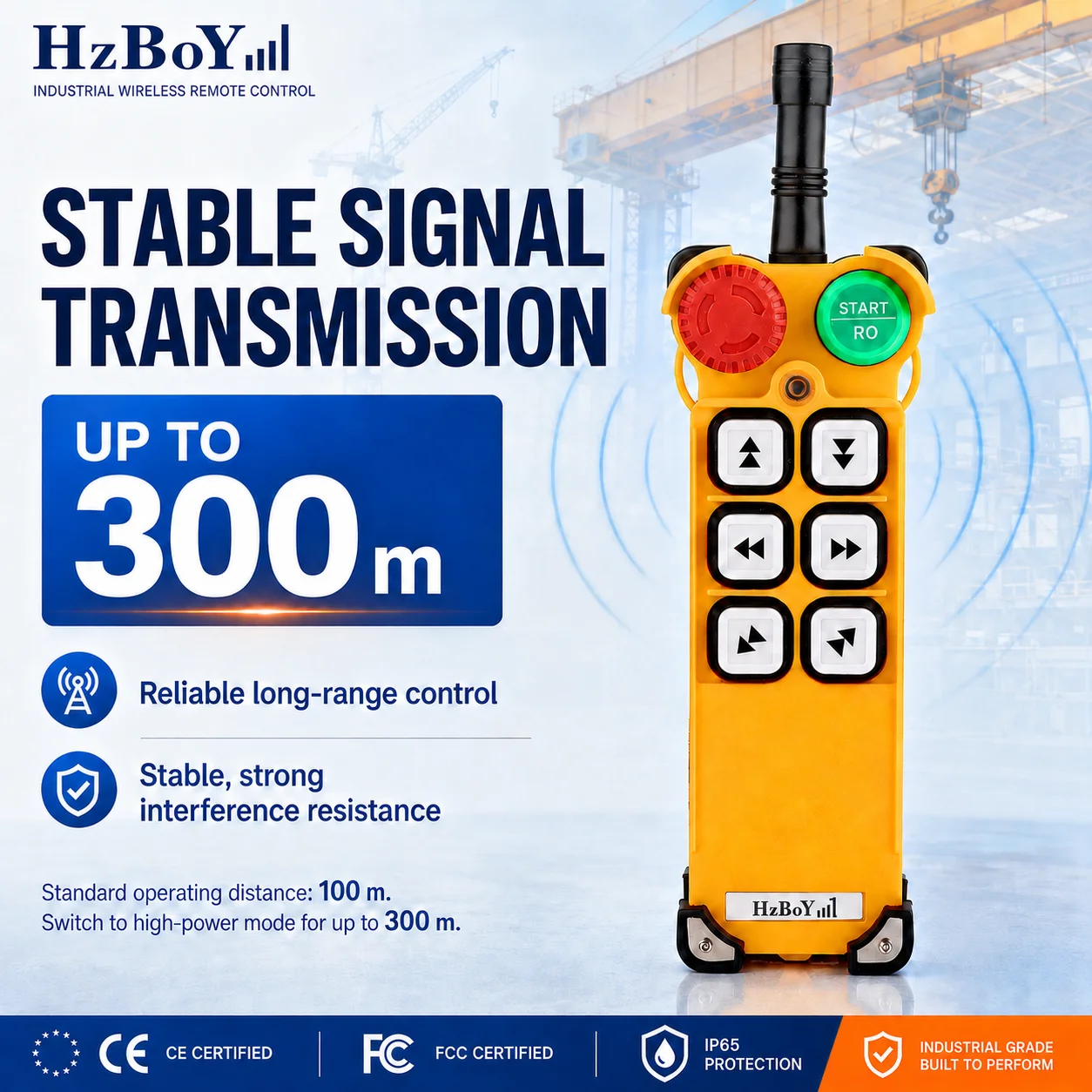 F24-6D Double Speed 6 Direction Remote Control For Overhead Crane Lift IP65 Waterproof Wireless Industrial Remote Control