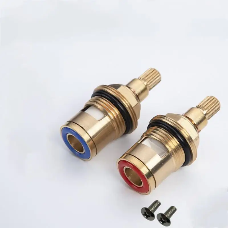 G1/2 Universal Replacement Tap Valves Brass Ceramic Disc Cartridge Inner Faucet Valve for Bathroom Clockwise or Anti-Clockwise