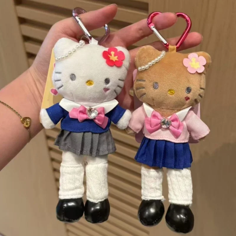 

Натуральная униформа Hellokitty Jk с героями мультфильмов, длинная нога Kt, плюшевый брелок, кукла, кавайный рюкзак, подвеска, аксессуары, подарок на день рождения для девочек
