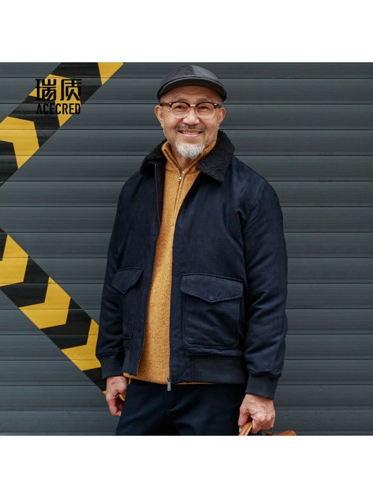 

Теплая утолщенная хлопковая куртка для мужчин среднего и пожилого возраста: зимняя модная повседневная свободная куртка из полиэфирного волокна для дедушек