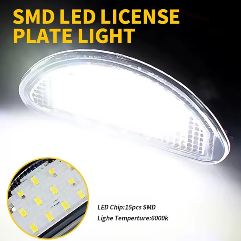 2Pcs CANbus Error Free LED Rear Number Plate Light Lamp For Toyota Aygo 2005-2014