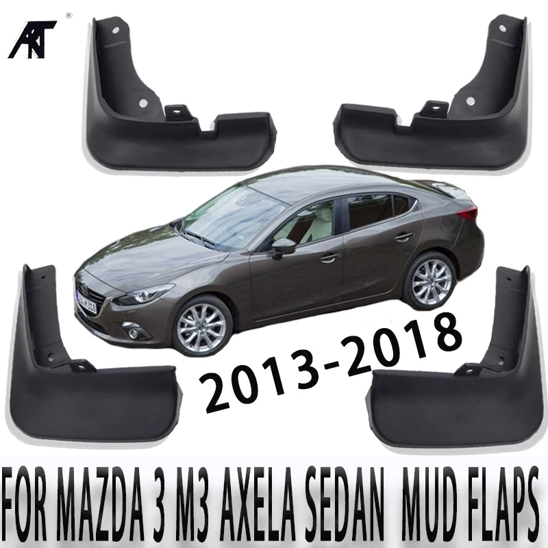 4PCS/set Car Mud Flaps For Mazda 3 M3 Axela Sedan 2013-2018 Plastic Mud Flaps Splash Guard Mudguard Fender Mudflap Dirt Splasher