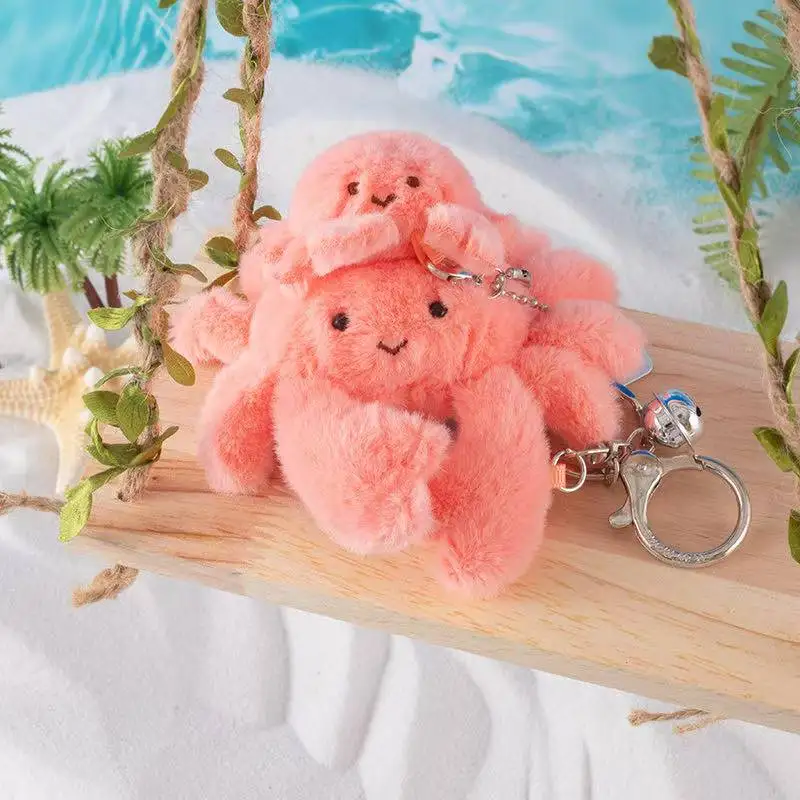 أحدث البحرية الأم والطفل الحيوان على ظهره قلادة المفاتيح Kawaii محشوة ألعاب من نسيج مخملي دمية الكرتون أنيمي لطيف وممتع هدية