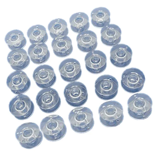 25 Bobine Trasparenti in Plastica per Macchina da Cucire, 2,1 cm, per Uso Domestico, Compatibili con Euro-Pro Babylock, Bianche, Nuove