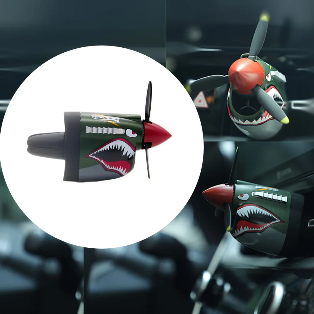 P-40 Rocket Model Auto Interior Small Ornament Fighter Aircraft Design Perfume Diffuser With Rotating Propeller Car Fragrance
