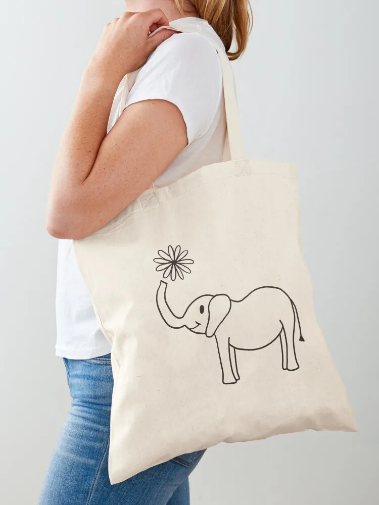 Flower elephant Tote Bag Canvas hand bag ladies Cloth bag personalized tote