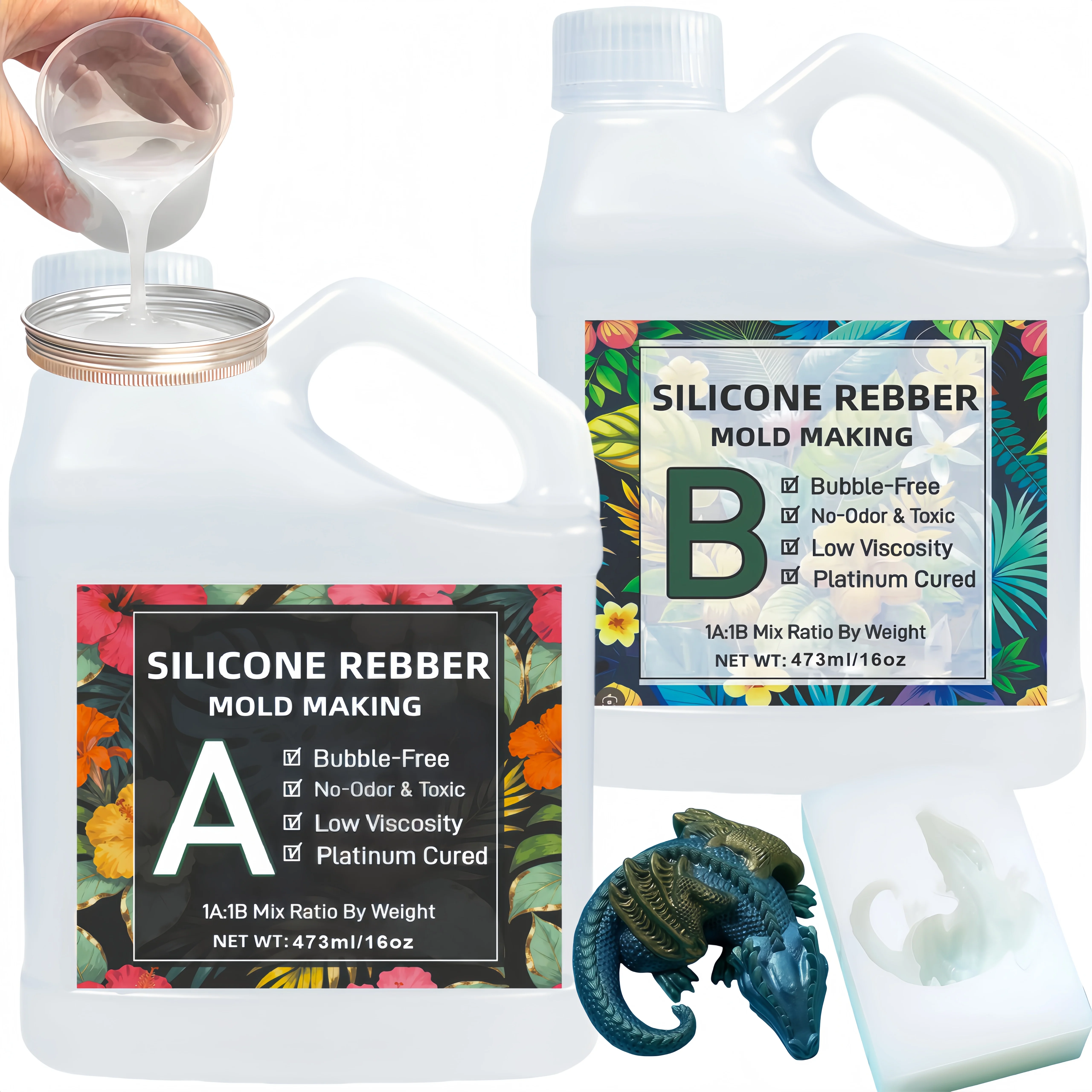 

Набор для изготовления силиконовых форм, жидкая силиконовая резина, соотношение смешивания силикона 1:1, складной силикон для форм для смолы, силиконовых форм «сделай сам»