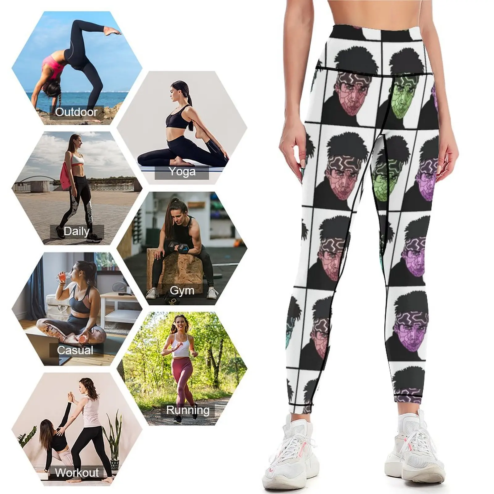 Leggings Zoolander para mulheres, Leggings Esportivos para Ginásio, Push Up Sportswear para Feminino