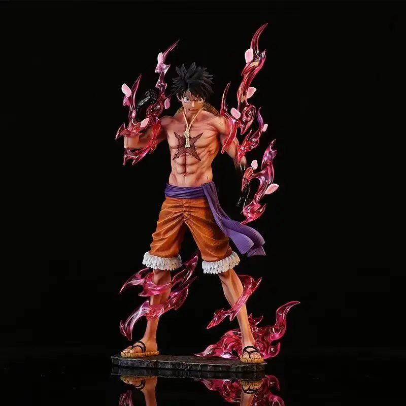 One Piece 24 cm Ruffy volle Form zweiter Klasse Flow Sakura Ruffy bewaffnete Farbe Anime handgemachte Großhandel Modell Ornament