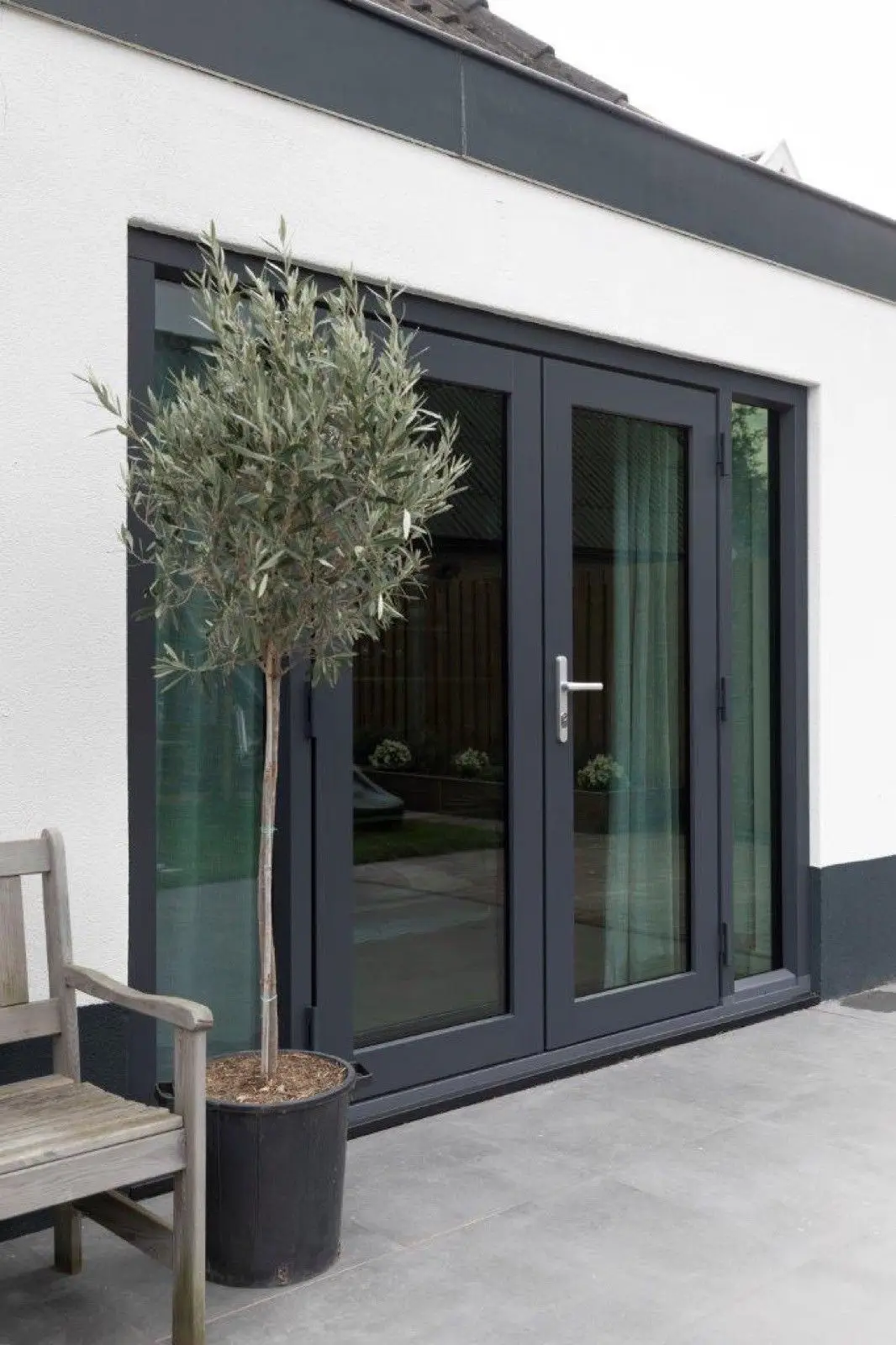 

House Balcony Used French Door Aluminum Tempered Glass Door Modern Design Thermal Break Aluminum Structure Casement Door