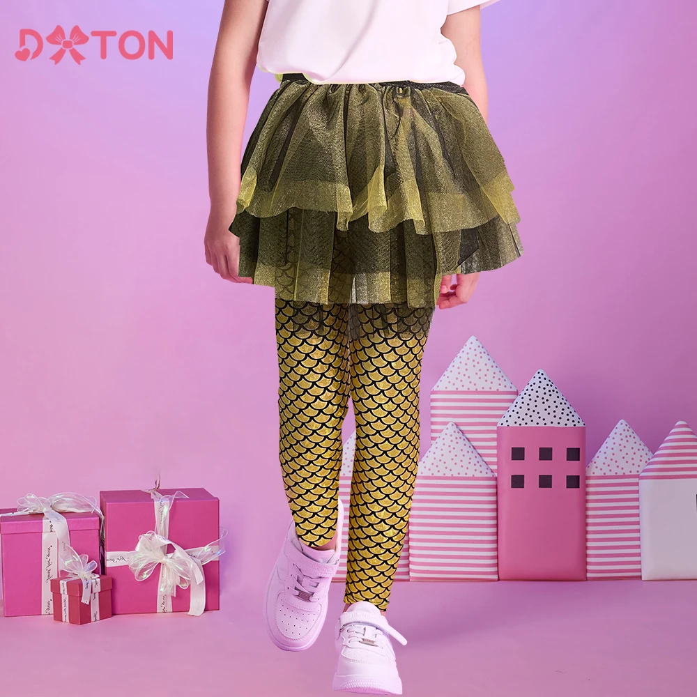 

DXTON Girl Legging Skirt-pants Toddler Baby Girls Cake Skirt Autumn Gold Kids Legging Children's Fake Two Children Skirt Pant