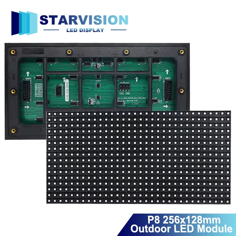 P8 Outdoor Full Color LED Module 256x128mm SMD2727 High Brightness LED Display Board for Outdoor Digital Signage Billboard