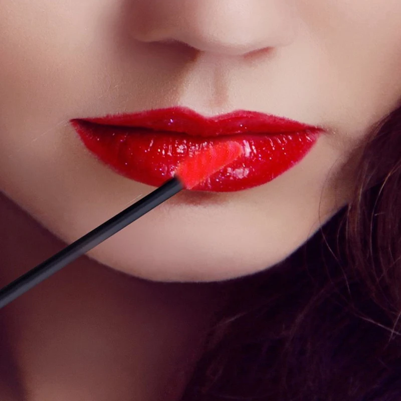 Портативная кисть для губ, одноразовая кисть для помады, черные инструменты для макияжа